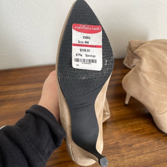 Stuart Weitsman suede boots brown/tan - Picture 3 of 6